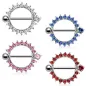 Piercing Téton Bouclier Rond Multiples Gemmes