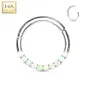 Piercing oreille anneau or blanc 14 carats septum daith opaline