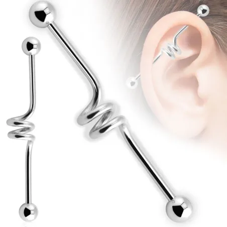 Piercing industriel oreille spirales