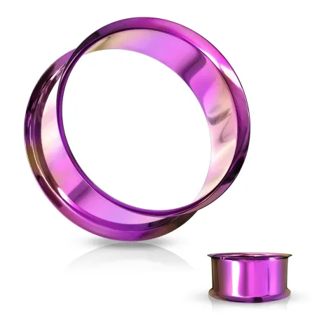 Piercing tunnel creux oreille en acier violet