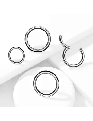 Piercing anneau segment clipsable acier chirurgical (oreille, téton etc)