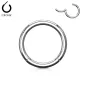 Piercing anneau segment clipsable acier chirurgical (oreille, téton etc)