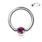 Piercing anneau Captif Strass Violet (oreille, téton etc)