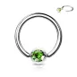 Piercing anneau Captif Strass Vert (oreille, téton etc)