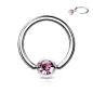 Piercing anneau Captif Strass Rose (oreille, téton etc)