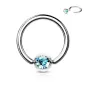 Piercing anneau Captif Strass Turquoise (oreille, téton etc)