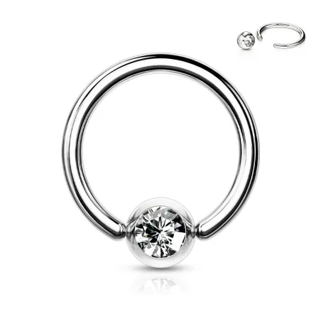 Piercing anneau Captif Strass Blanc