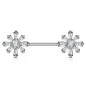 Piercing téton barbell zirconium fleurs