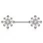 Piercing téton barbell zirconium fleurs rosé