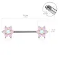 Piercing téton doré double fleurs opalite blanche