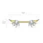 Piercing téton ailes d'ange zirconium marquise plaqué or