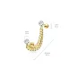 Double piercing cartilage oreille chaines doré