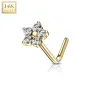 Piercing nez Or jaune 14 carats fleur pierres blanches