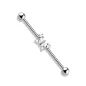 Piercing industriel oreille papillon 4 gemmes