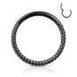 Piercing oreille anneau segment clipsable tressé acier chirurgical noir