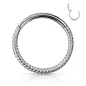 Piercing oreille anneau segment clipsable tressé acier chirurgical argenté