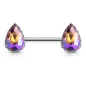 Piercing téton larmes effet aurore boréale violet