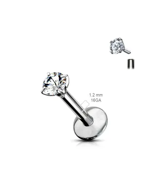 Piercing oreille Labret Monroe Gemme Rond Titane G23