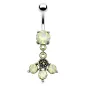 Piercing nombril pendentif cristaux opalite