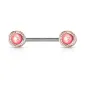 Piercing téton floral opaline rose