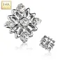 Piercing microdermal Or blanc 14 Carats fleur 5 strass