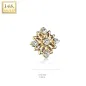 Piercing microdermal Or jaune 14 Carats fleur 5 strass