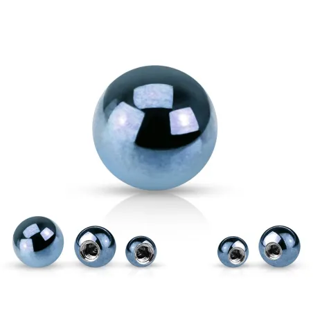 Boule de piercing en acier bleu clair