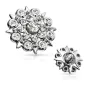 Piercing microdermal filigrane floral pavé de strass