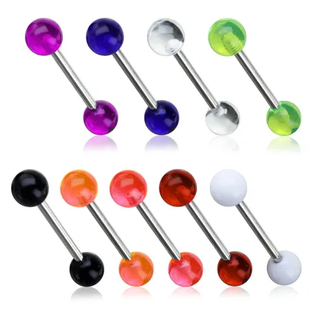 Lot de 9 piercing langue billes UV