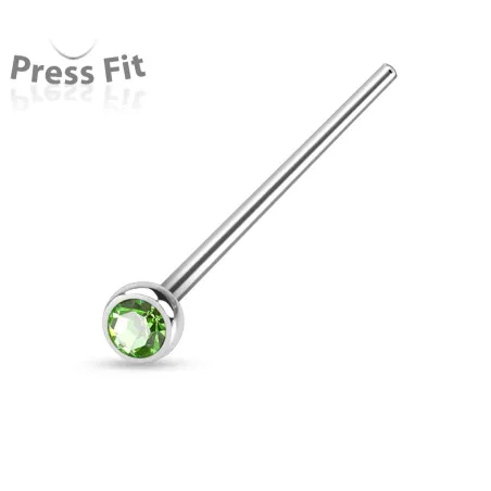 Piercing nez fishtail pliable strass vert