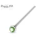 Piercing nez fishtail pliable strass vert