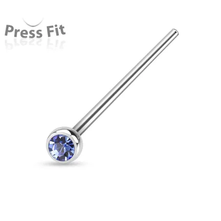 Piercing nez fishtail pliable strass bleu clair