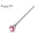 Piercing nez fishtail pliable strass rose