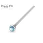 Piercing nez fishtail pliable strass turquoise