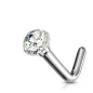 Piercing nez tige en L zircon Titane G23