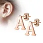 Paire boucles d'oreilles lettre alphabet or rose