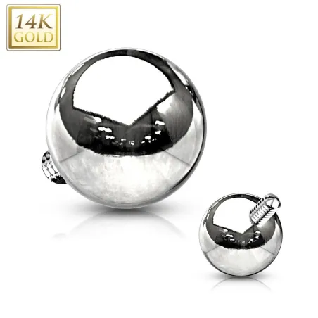 Piercing micro dermal Or blanc 14 Carats Boule