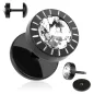 Piercing faux plug oreille noir strass