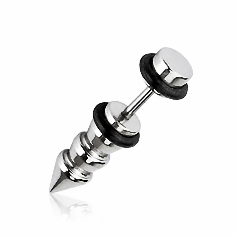 Piercing oreille faux écarteur triple spike