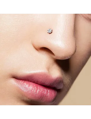 Piercing nez tige en L strass carré Titane G23