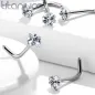 Piercing nez tige en L strass carré Titane G23