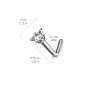 Piercing nez tige en L strass triangle Titane G23