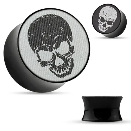 Piercing plug acrylique skull holographique