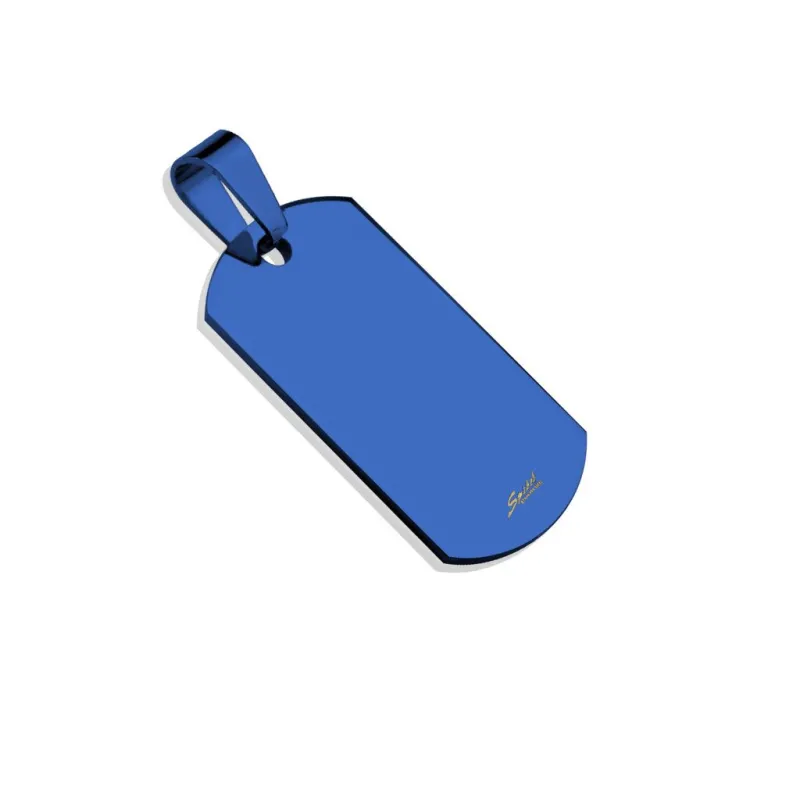 Pendentif homme plaque militaire US bleu