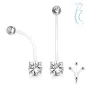 Piercing nombril de grossesse strass rond blanc