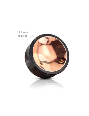 Piercing plug bois de sono centre cuivre concave