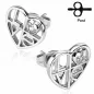 Paire boucles d'oreille argent coeur LOVE