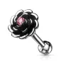 Piercing oreille cartilage hélix fleur antique rose