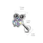 Piercing labret oreille hibou gemmes multicolores