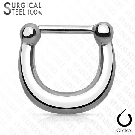 Piercing septum clipsable en acier chirurgical 316L